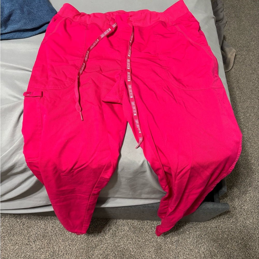 Hot pink med couture scrub pants